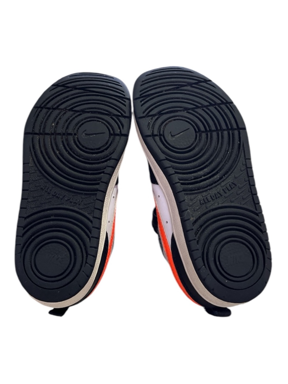 Nike Court Borough Low 2 Kids Sneakers - White/Black/Orange - Size 11.5C - Picture 5 of 6